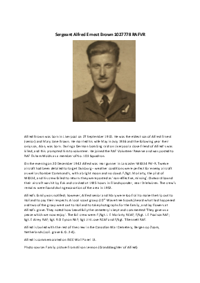 A preview of a PDF biography for Brown, Alfred Ernest
